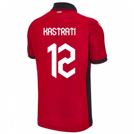 Kandiny Kinder Albanien Elhan Kastrati #12 Rot Heimtrikot Trikot 24-26 T-Shirt