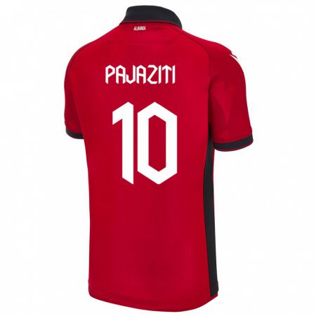 Kandiny Kinder Albanien Adrion Pajaziti #10 Rot Heimtrikot Trikot 24-26 T-Shirt