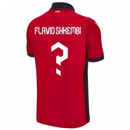 Kandiny Kinder Albanien Flavio Shkembi #0 Rot Heimtrikot Trikot 24-26 T-Shirt