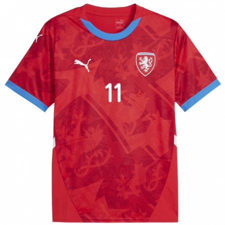 Kandiny Kinder Tschechien Tereza Krejčiříková #11 Rot Heimtrikot Trikot 24-26 T-Shirt