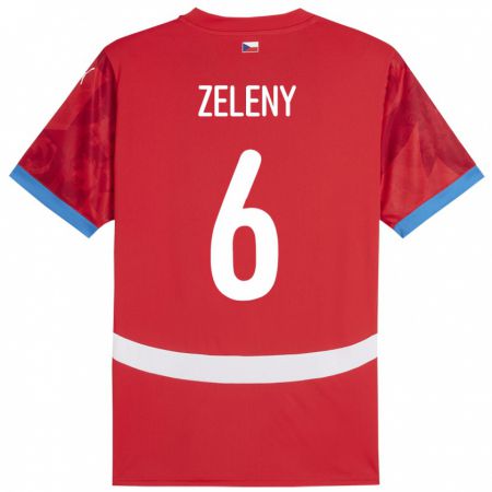 Kandiny Kinder Tschechien Jaroslav Zelený #6 Rot Heimtrikot Trikot 24-26 T-Shirt