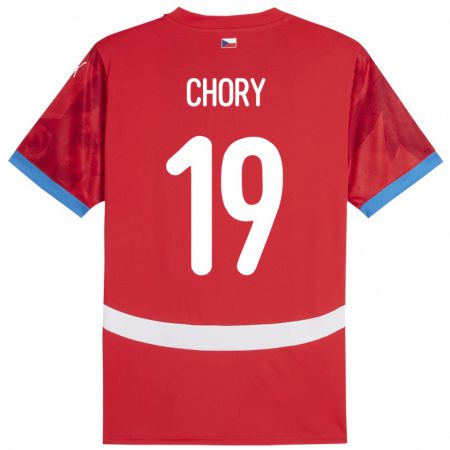 Kandiny Kinder Tschechien Tomas Chory #19 Rot Heimtrikot Trikot 24-26 T-Shirt