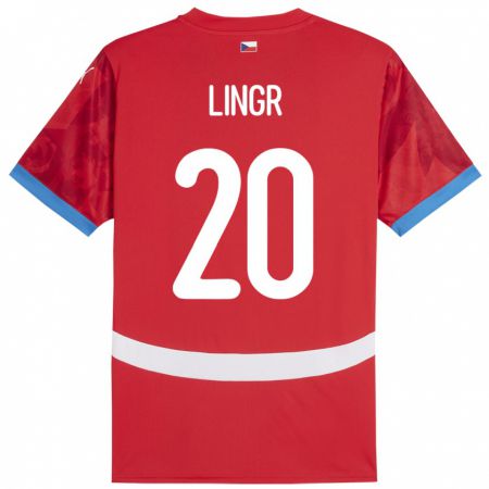 Kandiny Kinder Tschechien Ondrej Lingr #20 Rot Heimtrikot Trikot 24-26 T-Shirt