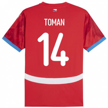 Kandiny Kinder Tschechien Zdenek Toman #14 Rot Heimtrikot Trikot 24-26 T-Shirt