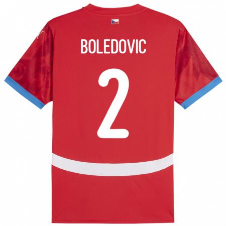 Kandiny Kinder Tschechien Tobias Boledovic #2 Rot Heimtrikot Trikot 24-26 T-Shirt