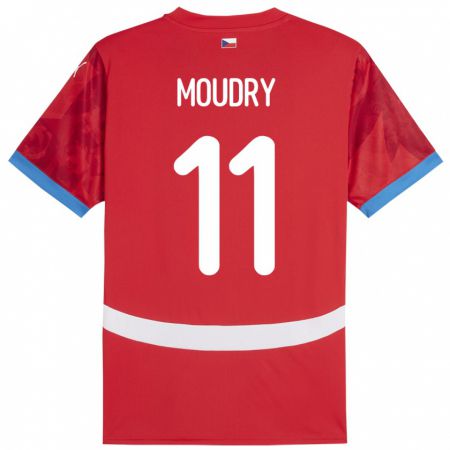 Kandiny Kinder Tschechien Lukas Moudry #11 Rot Heimtrikot Trikot 24-26 T-Shirt