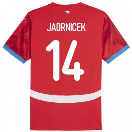 Kandiny Kinder Tschechien Nikola Jadrnicek #14 Rot Heimtrikot Trikot 24-26 T-Shirt