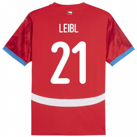 Kandiny Kinder Tschechien Adam Leibl #21 Rot Heimtrikot Trikot 24-26 T-Shirt