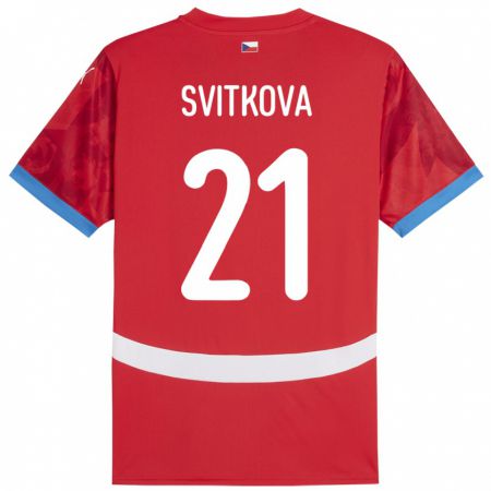 Kandiny Kinder Tschechien Kateřina Svitková #21 Rot Heimtrikot Trikot 24-26 T-Shirt