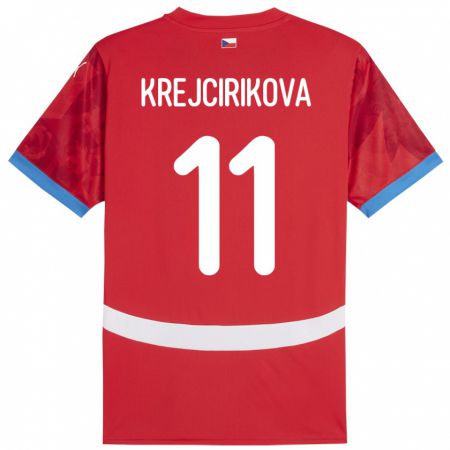 Kandiny Kinder Tschechien Tereza Krejčiříková #11 Rot Heimtrikot Trikot 24-26 T-Shirt