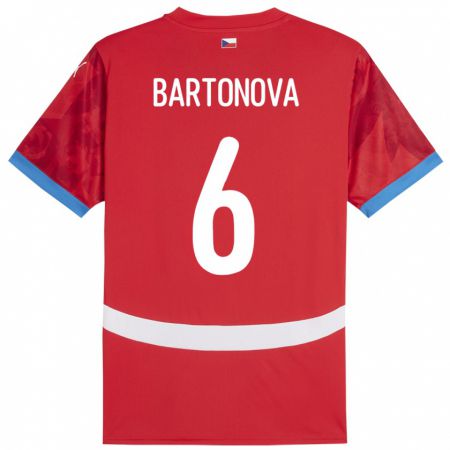 Kandiny Kinder Tschechien Eva Bartoňová #6 Rot Heimtrikot Trikot 24-26 T-Shirt