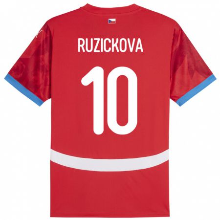 Kandiny Kinder Tschechien Kristýna Růžičková #10 Rot Heimtrikot Trikot 24-26 T-Shirt