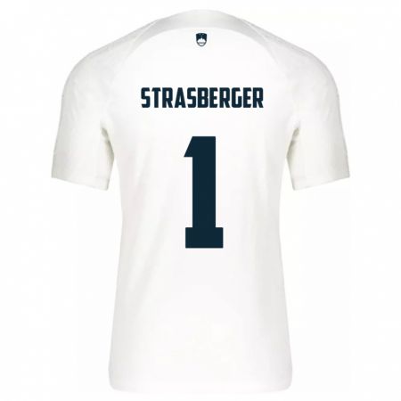 Kandiny Kinder Slowenien Tim Strasberger #1 Weiß Heimtrikot Trikot 24-26 T-Shirt