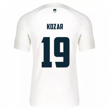 Kandiny Kinder Slowenien Kristjan Kozar #19 Weiß Heimtrikot Trikot 24-26 T-Shirt