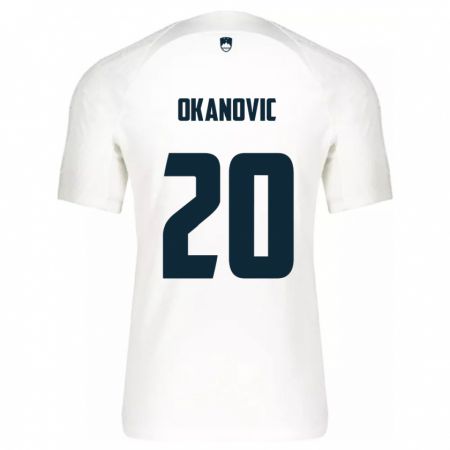Kandiny Kinder Slowenien Deen Okanovic #20 Weiß Heimtrikot Trikot 24-26 T-Shirt