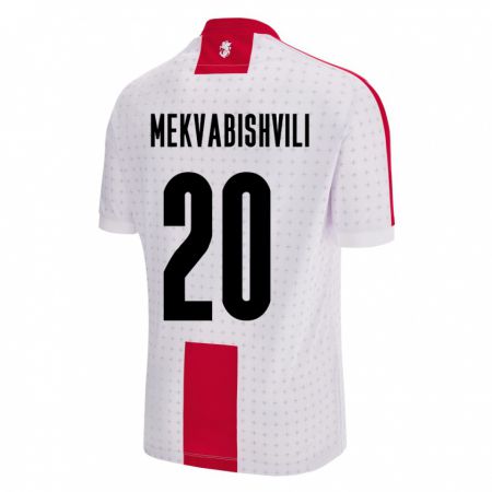 Kandiny Kinder Georgien Anzor Mekvabishvili #20 Weiß Heimtrikot Trikot 24-26 T-Shirt