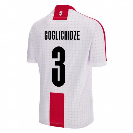 Kandiny Kinder Georgien Saba Goglichidze #3 Weiß Heimtrikot Trikot 24-26 T-Shirt