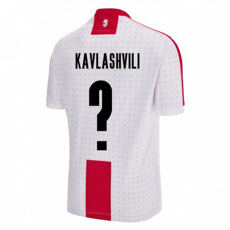 Kandiny Kinder Georgien Giorgi Kavlashvili #0 Weiß Heimtrikot Trikot 24-26 T-Shirt