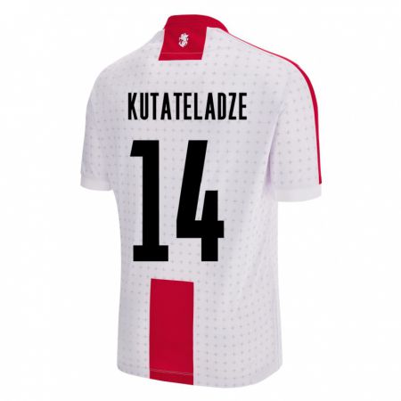 Kandiny Kinder Georgien Alexandre Kutateladze #14 Weiß Heimtrikot Trikot 24-26 T-Shirt