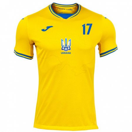 Kandiny Kinder Ukraine Ramik Gadzhyev #17 Gelb Heimtrikot Trikot 24-26 T-Shirt