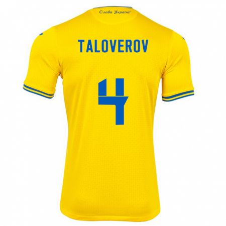 Kandiny Kinder Ukraine Maksym Taloverov #4 Gelb Heimtrikot Trikot 24-26 T-Shirt