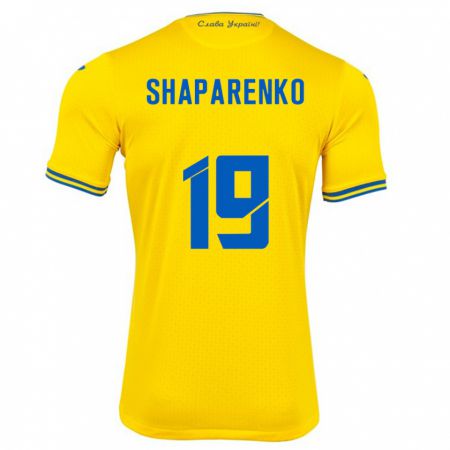 Kandiny Kinder Ukraine Mykola Shaparenko #19 Gelb Heimtrikot Trikot 24-26 T-Shirt