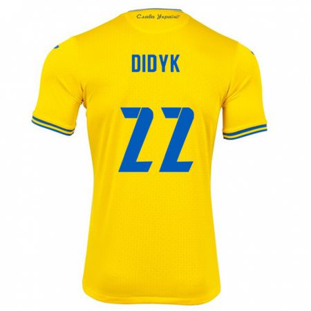 Kandiny Kinder Ukraine Roman Didyk #22 Gelb Heimtrikot Trikot 24-26 T-Shirt