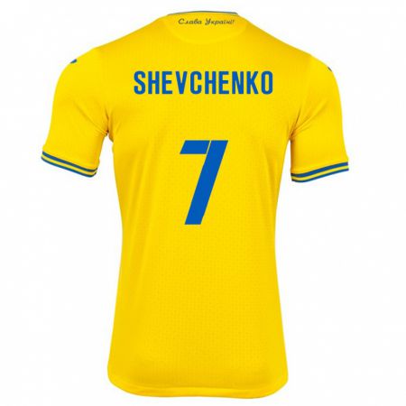 Kandiny Kinder Ukraine Kristian Shevchenko #7 Gelb Heimtrikot Trikot 24-26 T-Shirt