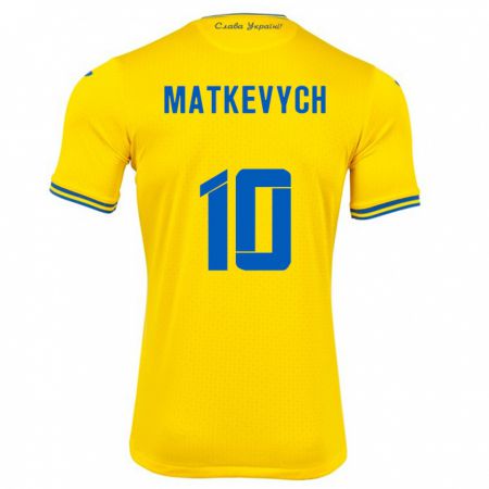 Kandiny Kinder Ukraine Andriy Matkevych #10 Gelb Heimtrikot Trikot 24-26 T-Shirt