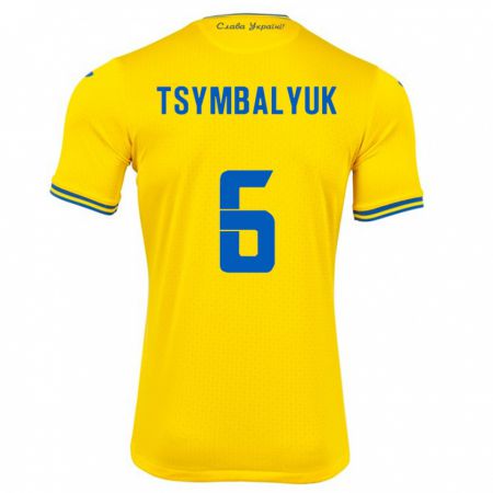 Kandiny Kinder Ukraine Maksym Tsymbalyuk #6 Gelb Heimtrikot Trikot 24-26 T-Shirt