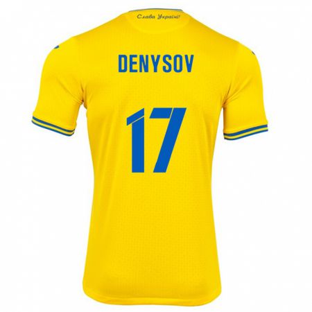 Kandiny Kinder Ukraine Ivan Denysov #17 Gelb Heimtrikot Trikot 24-26 T-Shirt