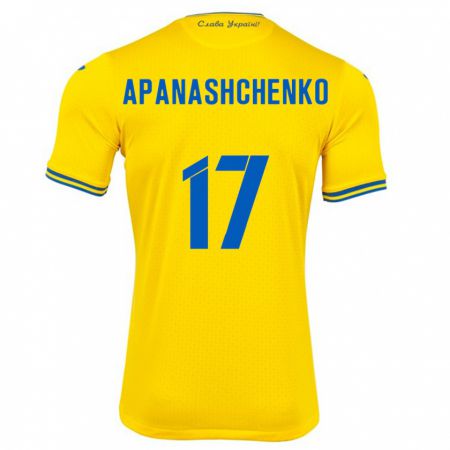 Kandiny Kinder Ukraine Daryna Apanashchenko #17 Gelb Heimtrikot Trikot 24-26 T-Shirt