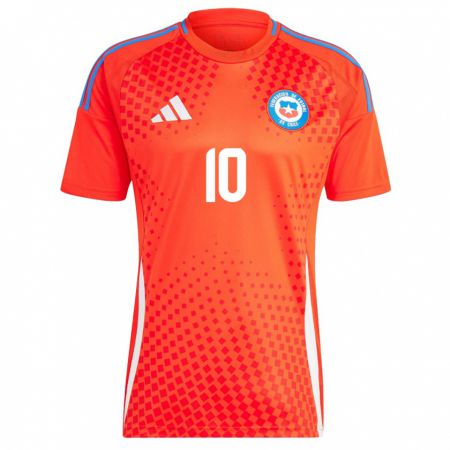 Kandiny Kinder Chile Alexis Sánchez #10 Rot Heimtrikot Trikot 24-26 T-Shirt