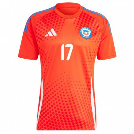 Kandiny Kinder Chile Fernanda Pinilla #17 Rot Heimtrikot Trikot 24-26 T-Shirt