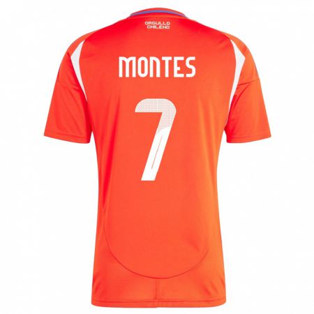 Kandiny Kinder Chile Clemente Montes #7 Rot Heimtrikot Trikot 24-26 T-Shirt