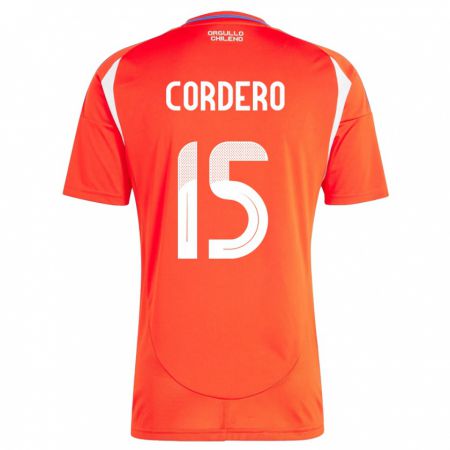Kandiny Kinder Chile Renato Cordero #15 Rot Heimtrikot Trikot 24-26 T-Shirt