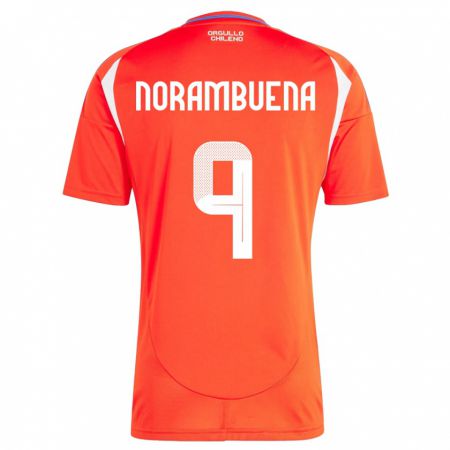 Kandiny Kinder Chile Gabriel Norambuena #9 Rot Heimtrikot Trikot 24-26 T-Shirt