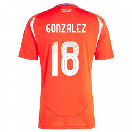 Kandiny Kinder Chile Bryan González #18 Rot Heimtrikot Trikot 24-26 T-Shirt