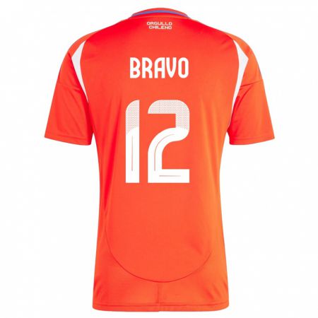 Kandiny Kinder Chile Christian Bravo #12 Rot Heimtrikot Trikot 24-26 T-Shirt