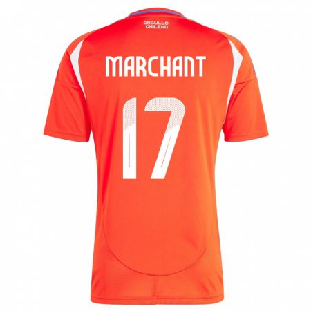 Kandiny Kinder Chile Francisco Marchant #17 Rot Heimtrikot Trikot 24-26 T-Shirt