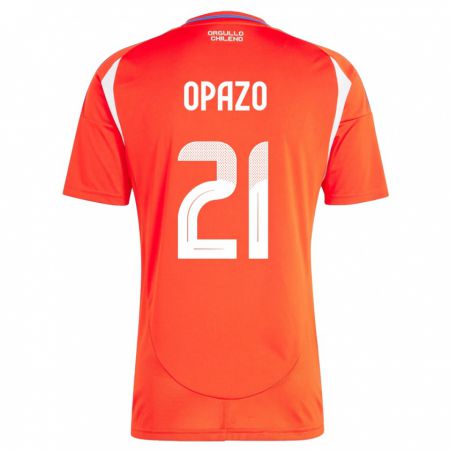 Kandiny Kinder Chile Diego Opazo #21 Rot Heimtrikot Trikot 24-26 T-Shirt