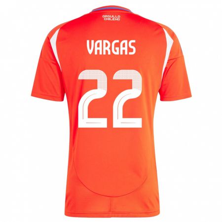 Kandiny Kinder Chile Diego Vargas #22 Rot Heimtrikot Trikot 24-26 T-Shirt