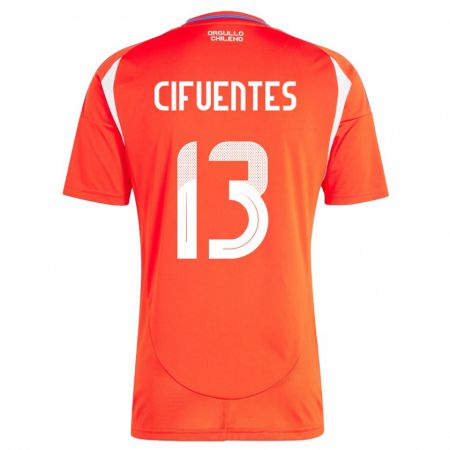 Kandiny Kinder Chile Anaís Cifuentes #13 Rot Heimtrikot Trikot 24-26 T-Shirt