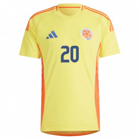 Kandiny Kinder Kolumbien Mónica Ramos #20 Gelb Heimtrikot Trikot 24-26 T-Shirt