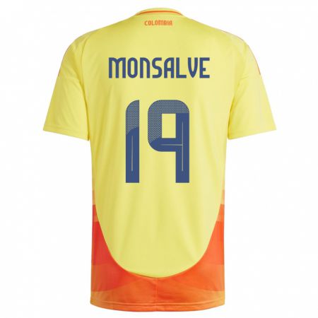 Kandiny Kinder Kolumbien Miguel Monsalve #19 Gelb Heimtrikot Trikot 24-26 T-Shirt