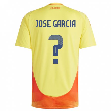 Kandiny Kinder Kolumbien José García #0 Gelb Heimtrikot Trikot 24-26 T-Shirt