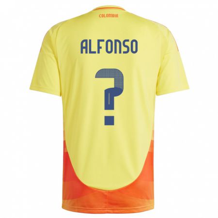 Kandiny Kinder Kolumbien Andrés Alfonso #0 Gelb Heimtrikot Trikot 24-26 T-Shirt