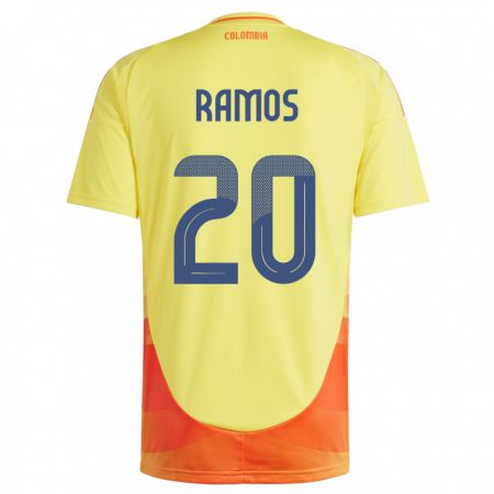 Kandiny Kinder Kolumbien Mónica Ramos #20 Gelb Heimtrikot Trikot 24-26 T-Shirt