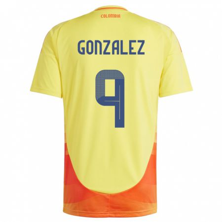 Kandiny Kinder Kolumbien Manuela González #9 Gelb Heimtrikot Trikot 24-26 T-Shirt