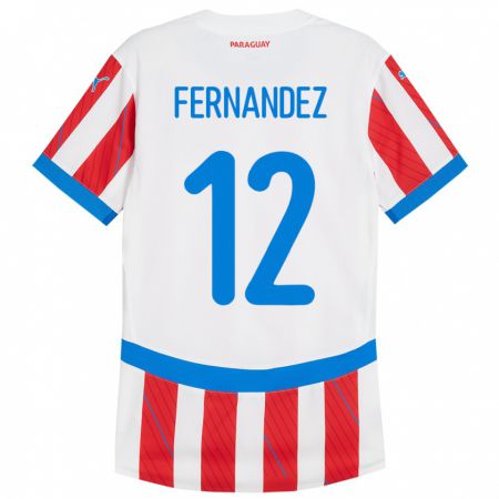 Kandiny Kinder Paraguay Gatito Fernández #12 Weiß Rot Heimtrikot Trikot 24-26 T-Shirt